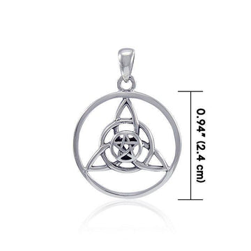 Celtic Trinity Pentacle Sterling Silver Pendant TPD133